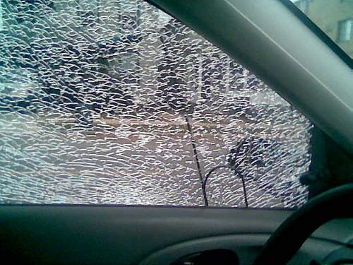 broken car window