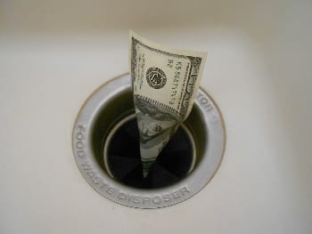 money down the drain