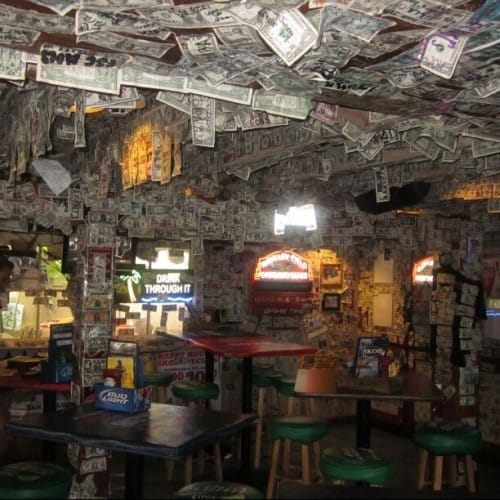 $1 bills left at bars