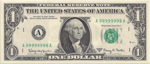 high serial number dollar bill