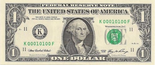 true binary dollar bill