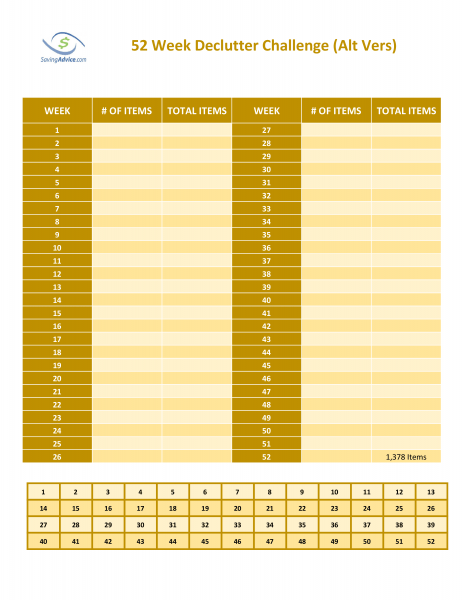 52 Week Declutter Challenge
