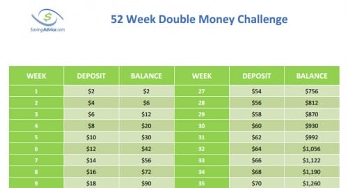 52 week double money challenge
