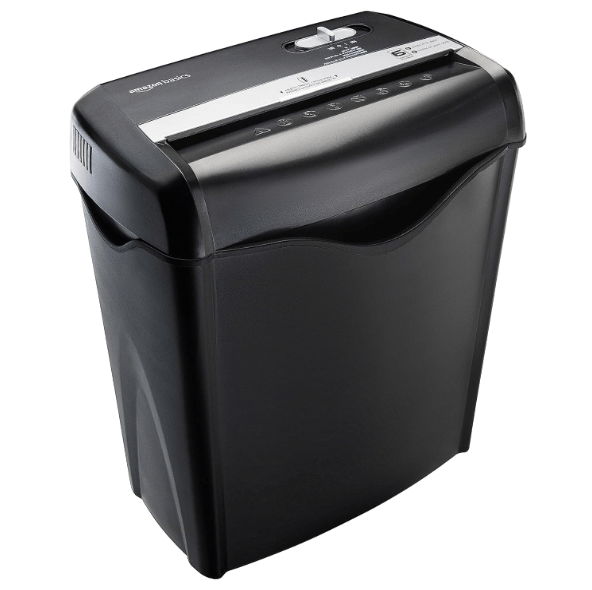 Amazon.com shredder for shredding personal finance papers.
