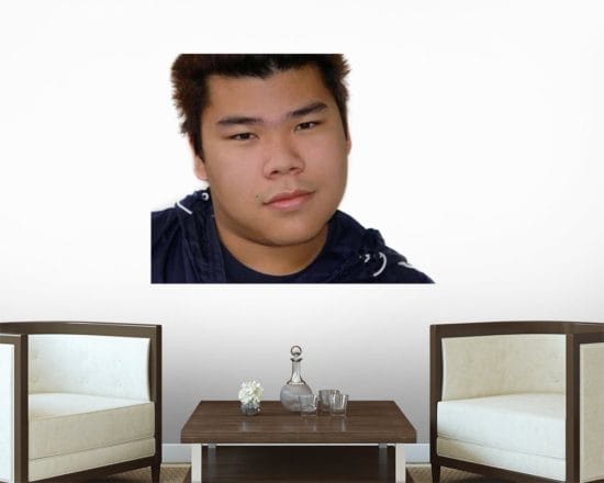 Smiling Asian Boy Wall Decal