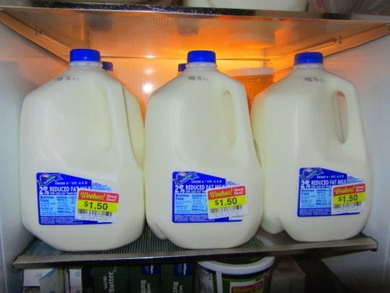 image showing the 1990s prices for milk