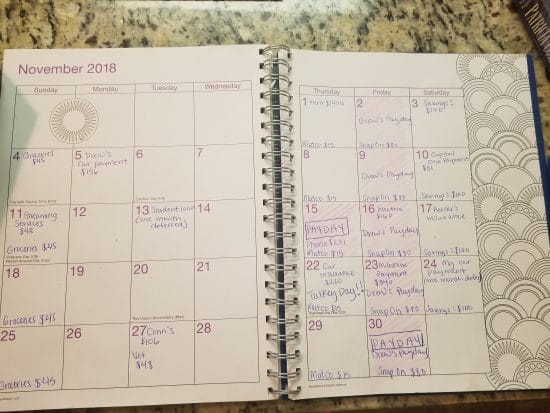 how to use a calendar to save money