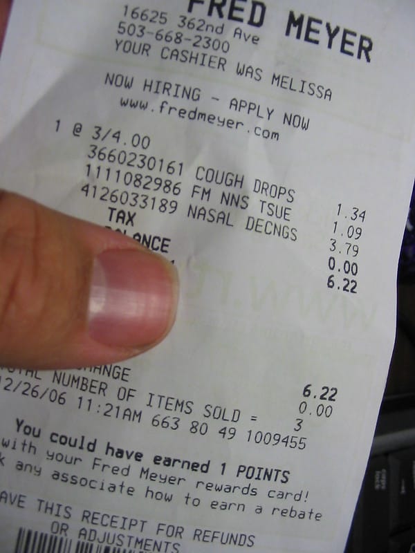 Fred Meyer receipt