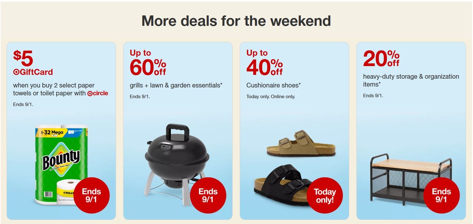 Target labor day deal examples