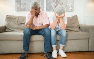 Stressed Old Couple