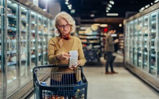 senior using grocery benefits